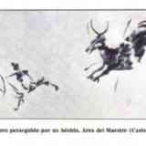 Click para ampliar. Arte Levantino: cazador huyendo de un toro